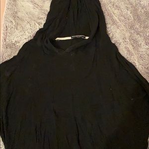 Brandy Melville Pocketed Black Hooded Sweatshirt